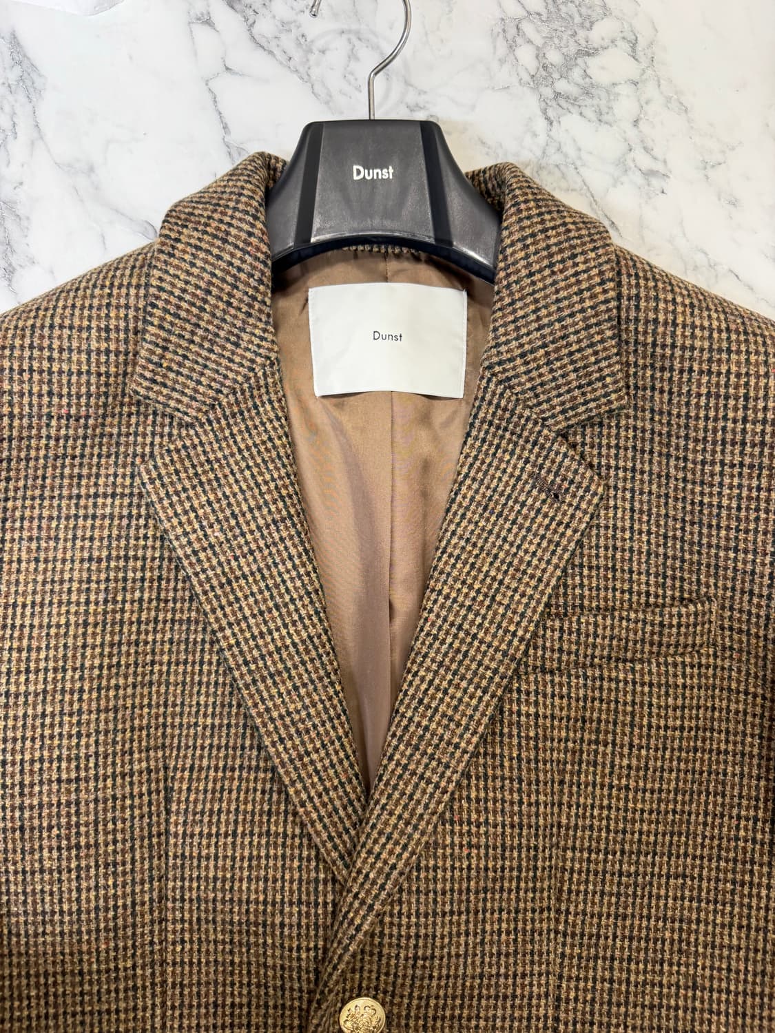 던스트 투버튼 울 블레이저 브라운체크 L 상품이미지1