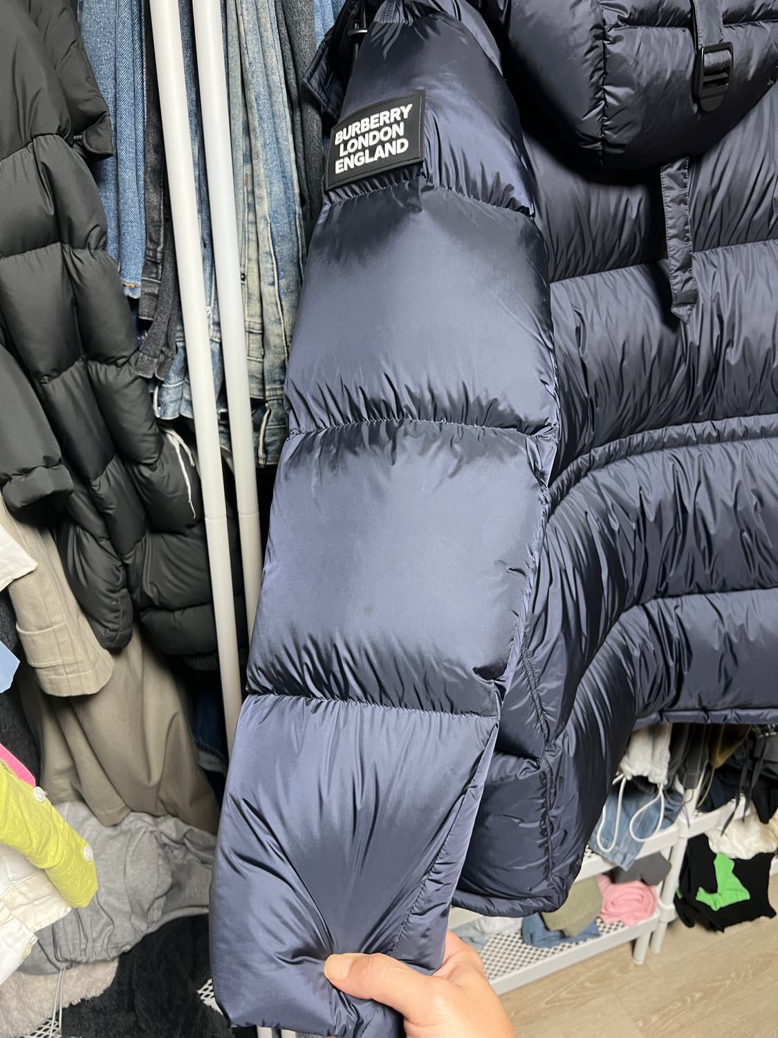 버버리 남자 롱패딩 XL 네이비 상품이미지7