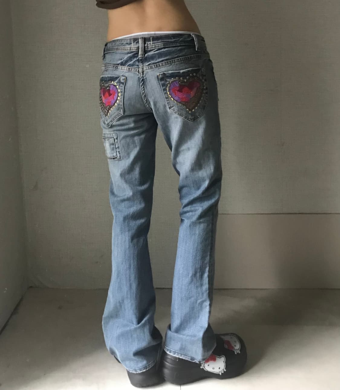 빈티지 패치워크디테일 부츠컷 데님팬츠 상품이미지4