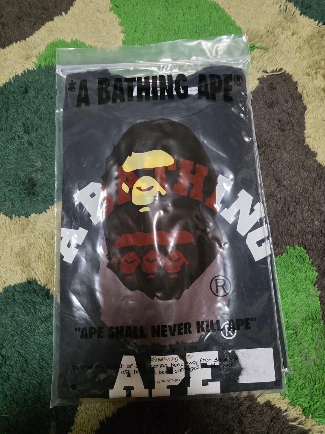 [160] 베이프 트리플 컬리지 반팔티 블랙 키즈 상품이미지2