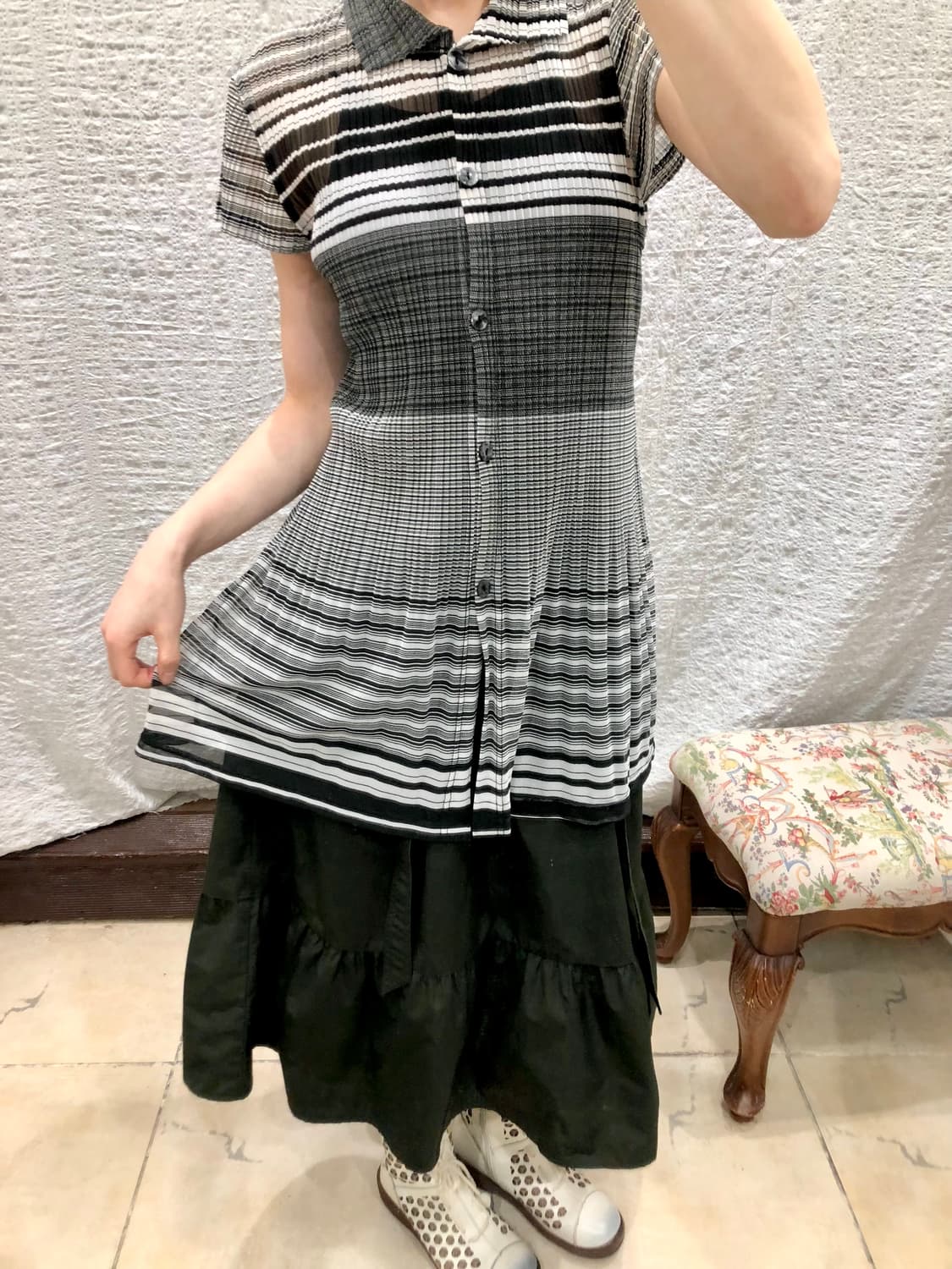 stripe pleats mini ops 상품이미지2