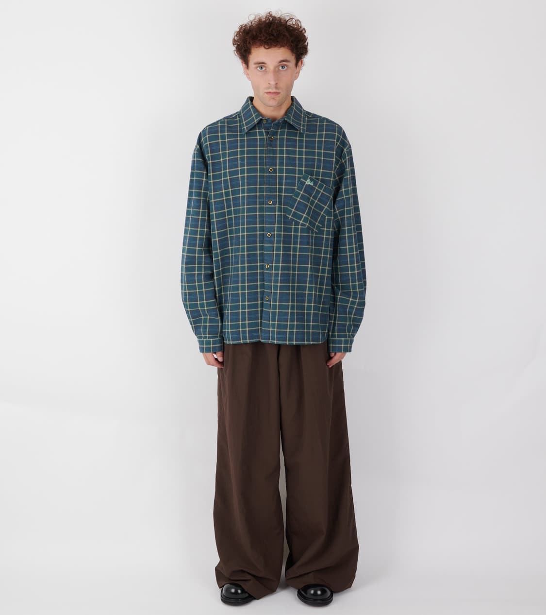 [S,M,L]이알엘 ERL 25fw GREEN PLAID 체크 셔츠 상품이미지2