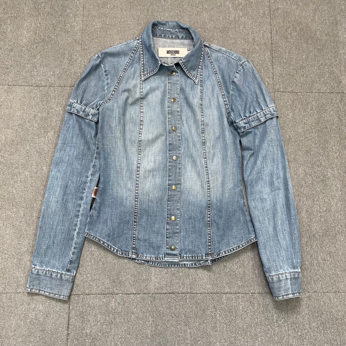 00s MOSCHINO 모스키노 빈티지 데님 블라우스 셔츠 s  상품이미지1