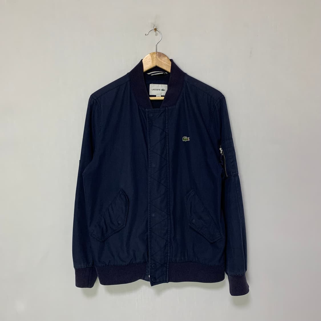라코스테 빈티지 네이비 봄버 자켓 남녀공용 M 집업 상품이미지1