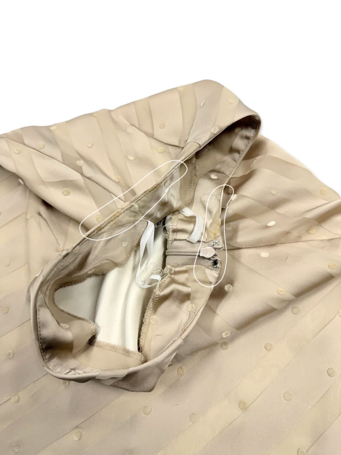 빈티지 아이보리 레이스 도트 롱 스커트 상품이미지3