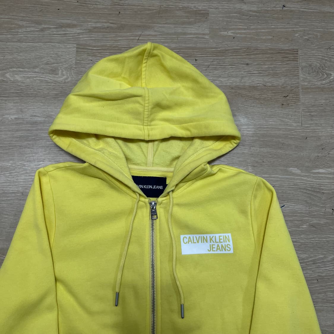 켈빈클라인 진스 여성 박스로고 기모 후드집업 [옐로우] S/90 상품이미지2