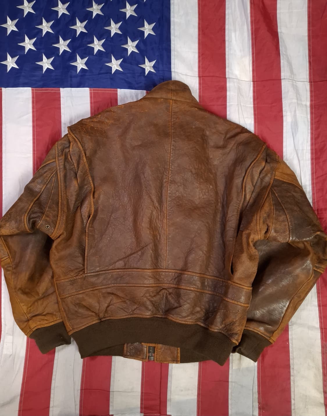 오리지날 80's ROBO 리얼레더 밀리터리 항공자켓 상품이미지7