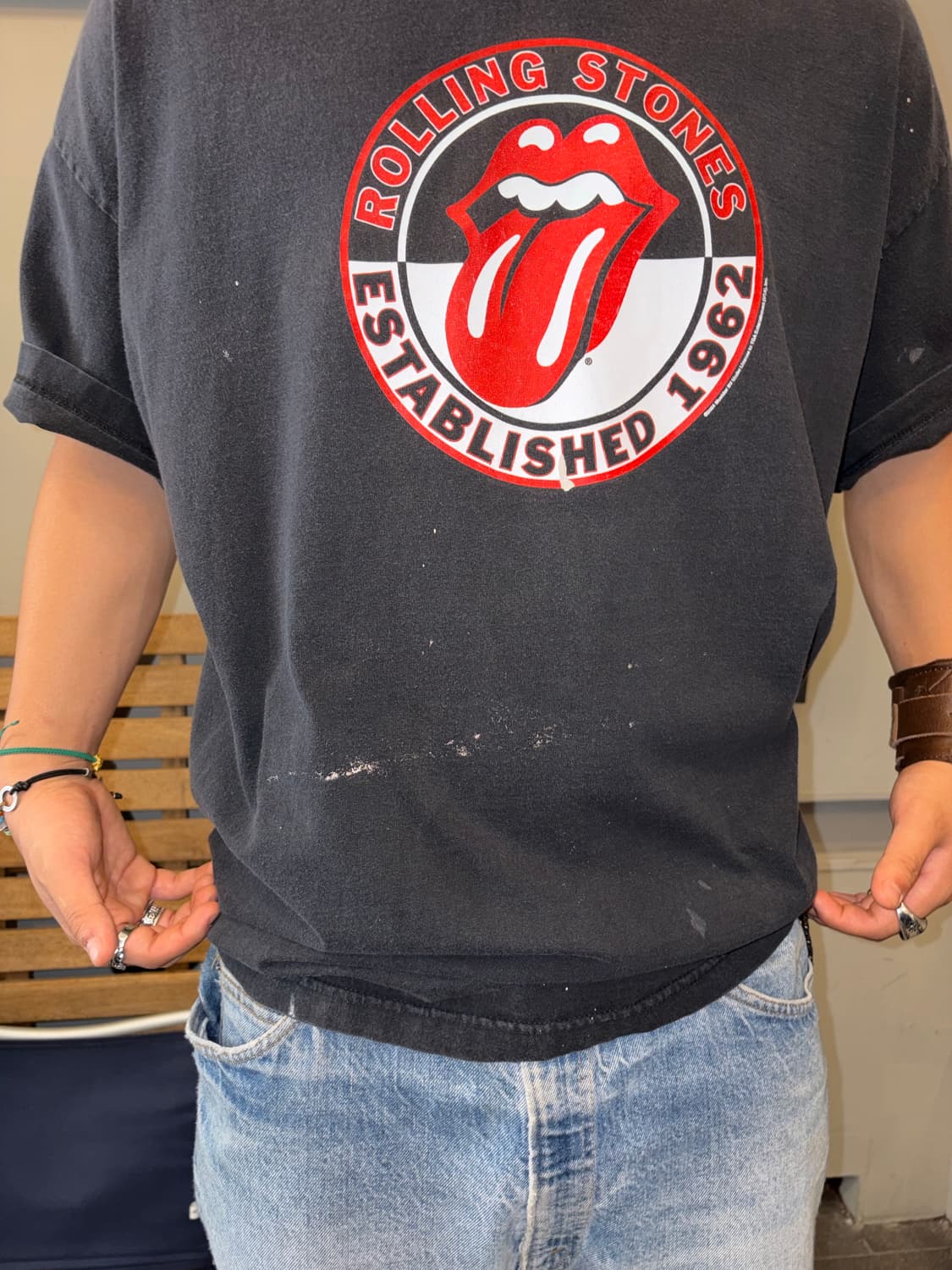 00‘s Rolling Stones tongue hard faded T 상품이미지8