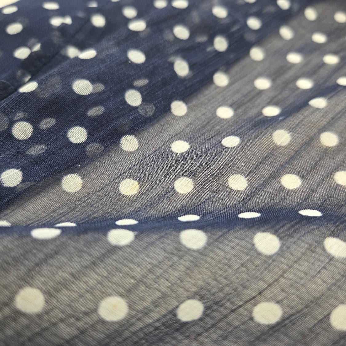 아메카지 하구미 네이비 도트 스카프 상품이미지2
