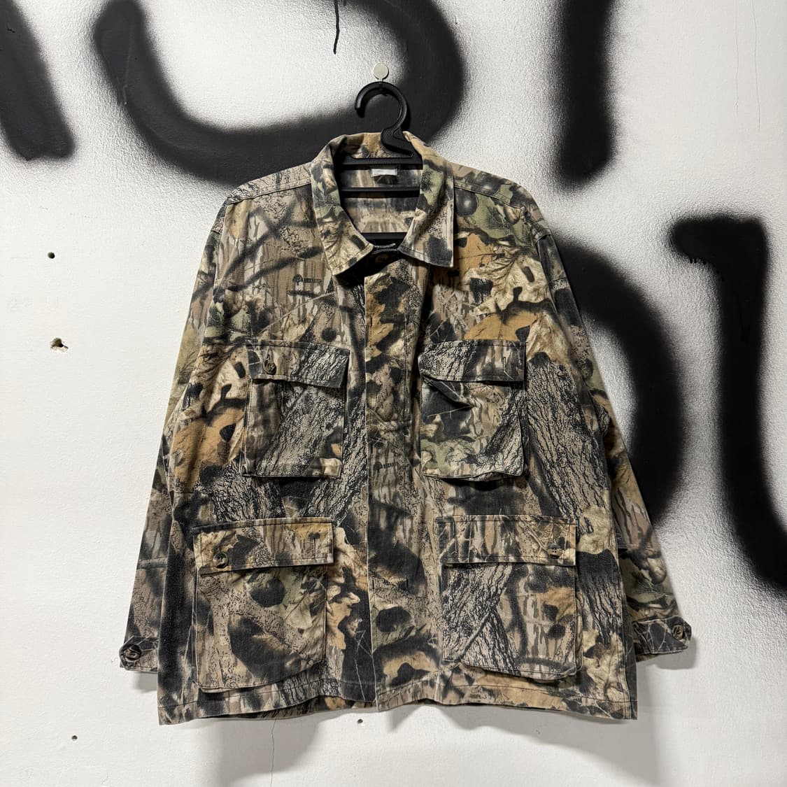VTG 빈티지 리얼트리 , 모시 오크 풀 패턴 멀티 포켓 긴팔 셔츠 상품이미지1