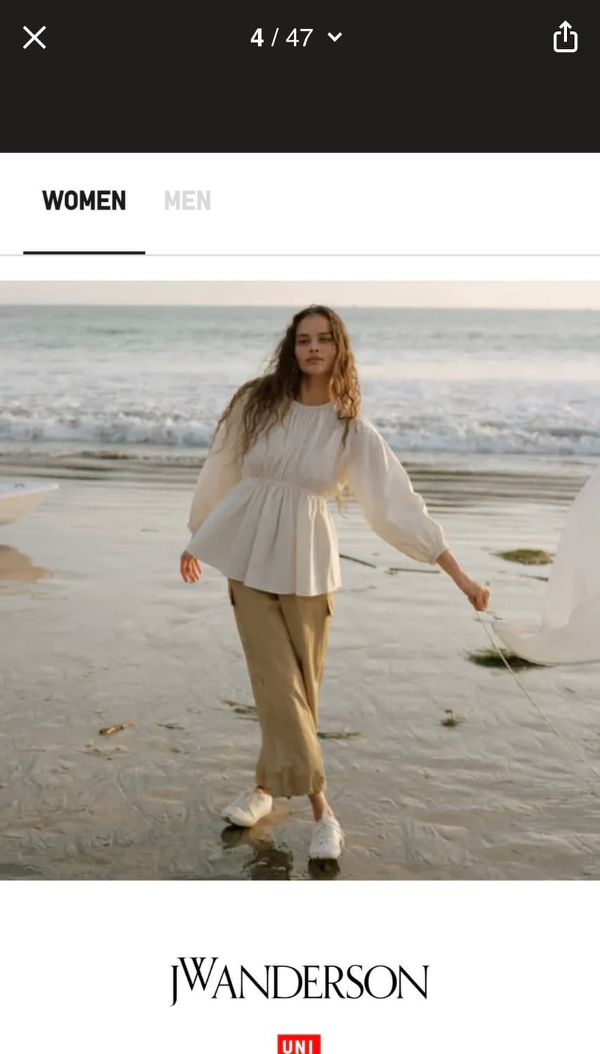 유니클로 JWA 개더블라우스 상품이미지2