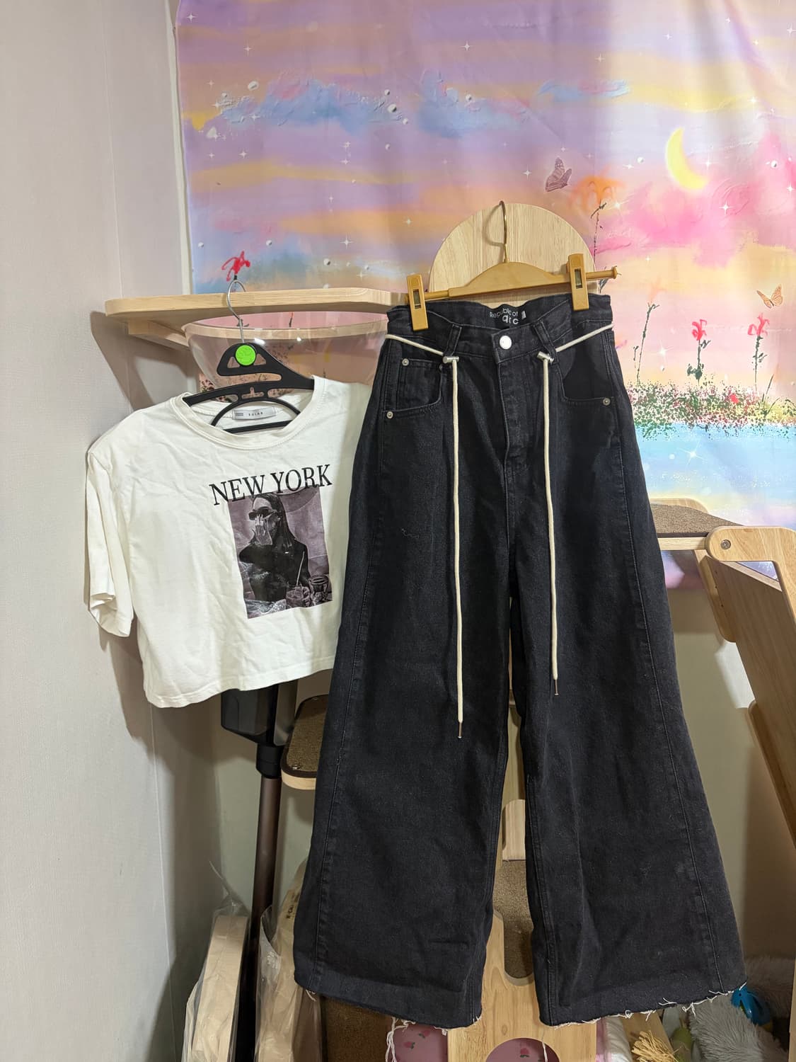 로프흑청 와이드팬츠 새싱품 상품이미지4