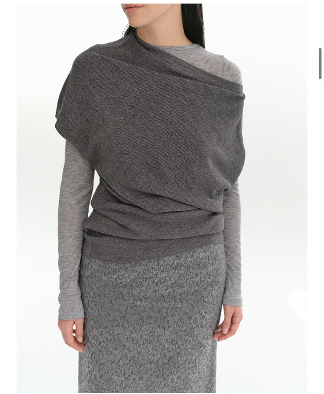 리포스 언발 오프숄더 니트 Unbal Off-Shoulder Knit 상품이미지1