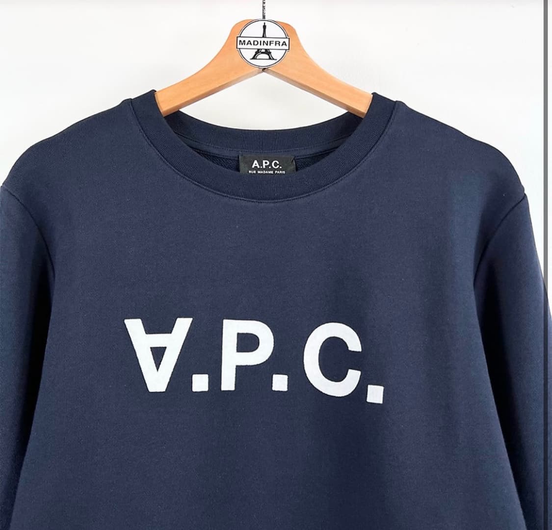 (새상품/M)아페쎄 V.P.C.로고 맨투맨 네이비 상품이미지2