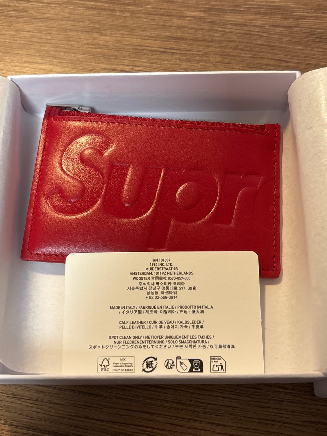 슈프림 레더 카드 지갑 상품이미지2