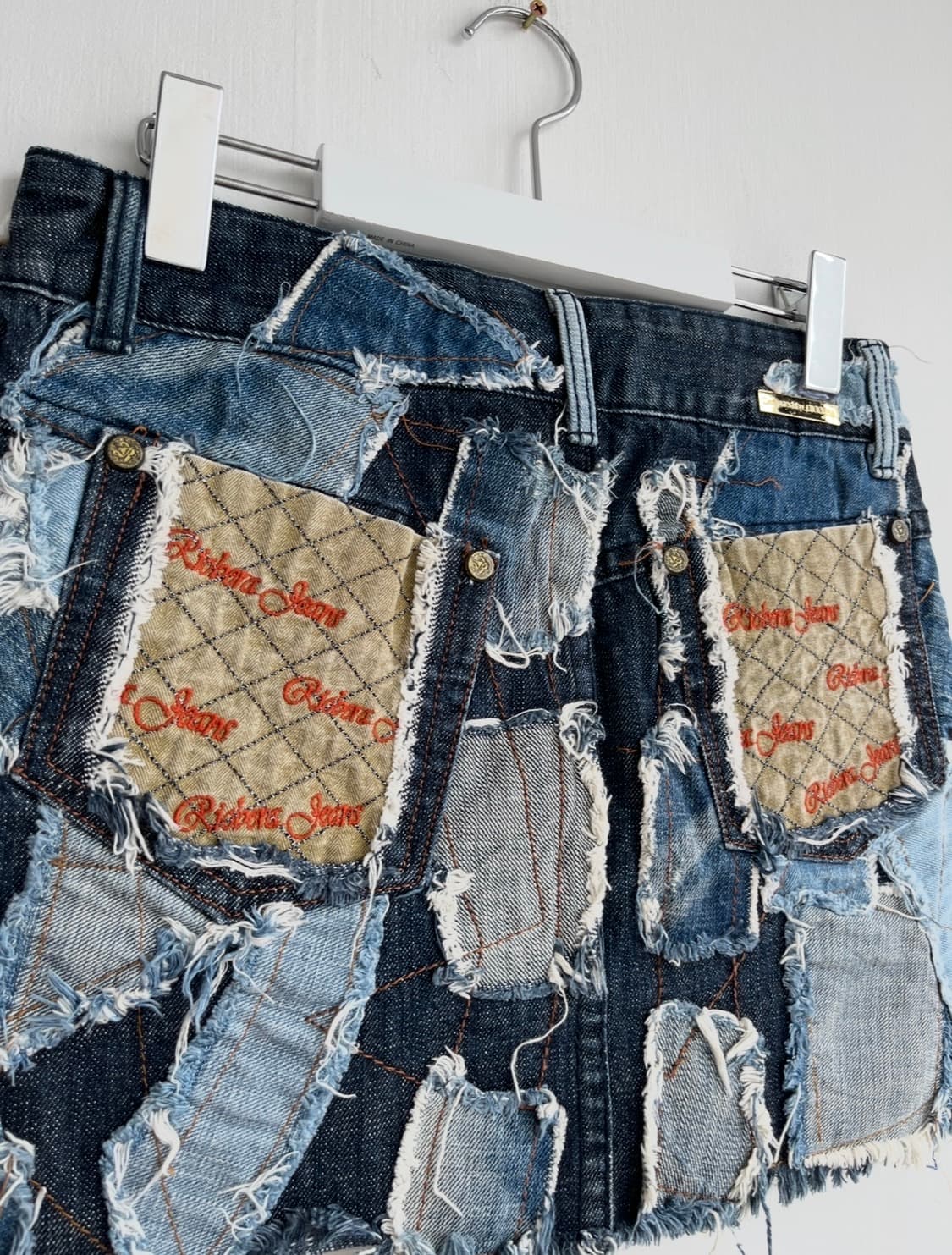 RIOBERA 패치워크 데님 미니스커트 상품이미지3