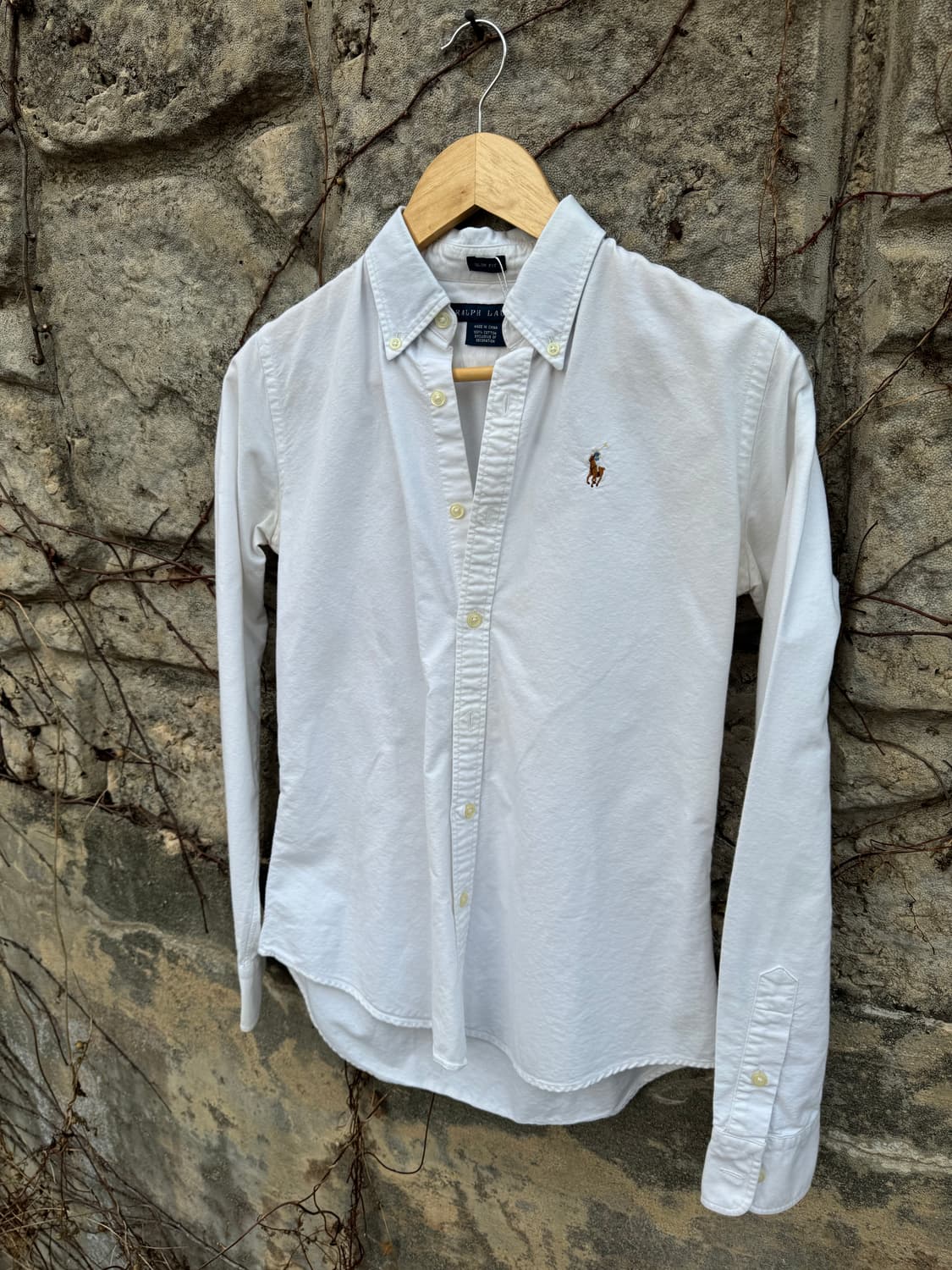 폴로 랄프로렌 빈티지 우먼 화이트 슬림핏 옥스포드 셔츠 유니폼 여성 상품이미지3