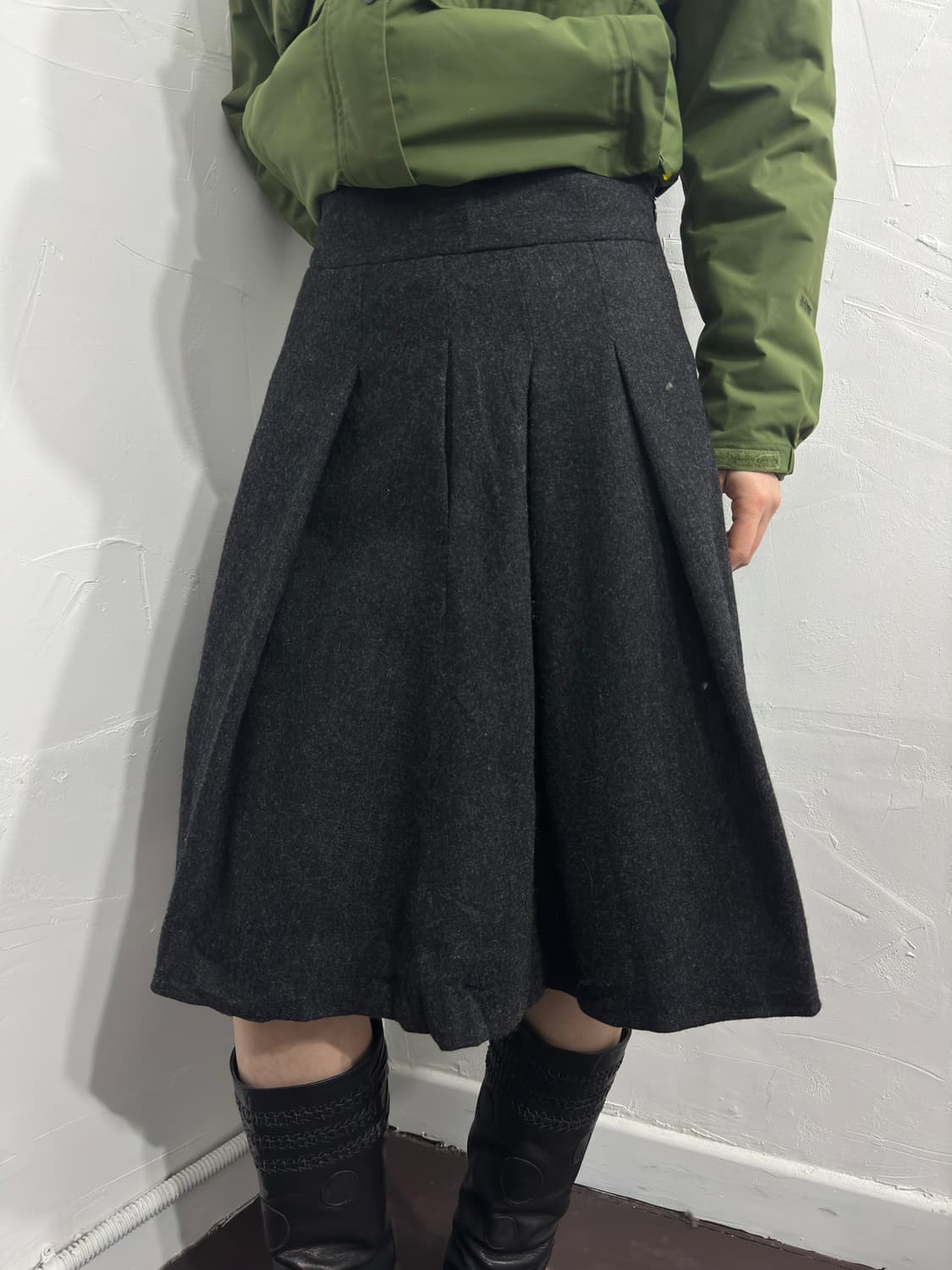 suit pleats midi skirt 상품이미지3