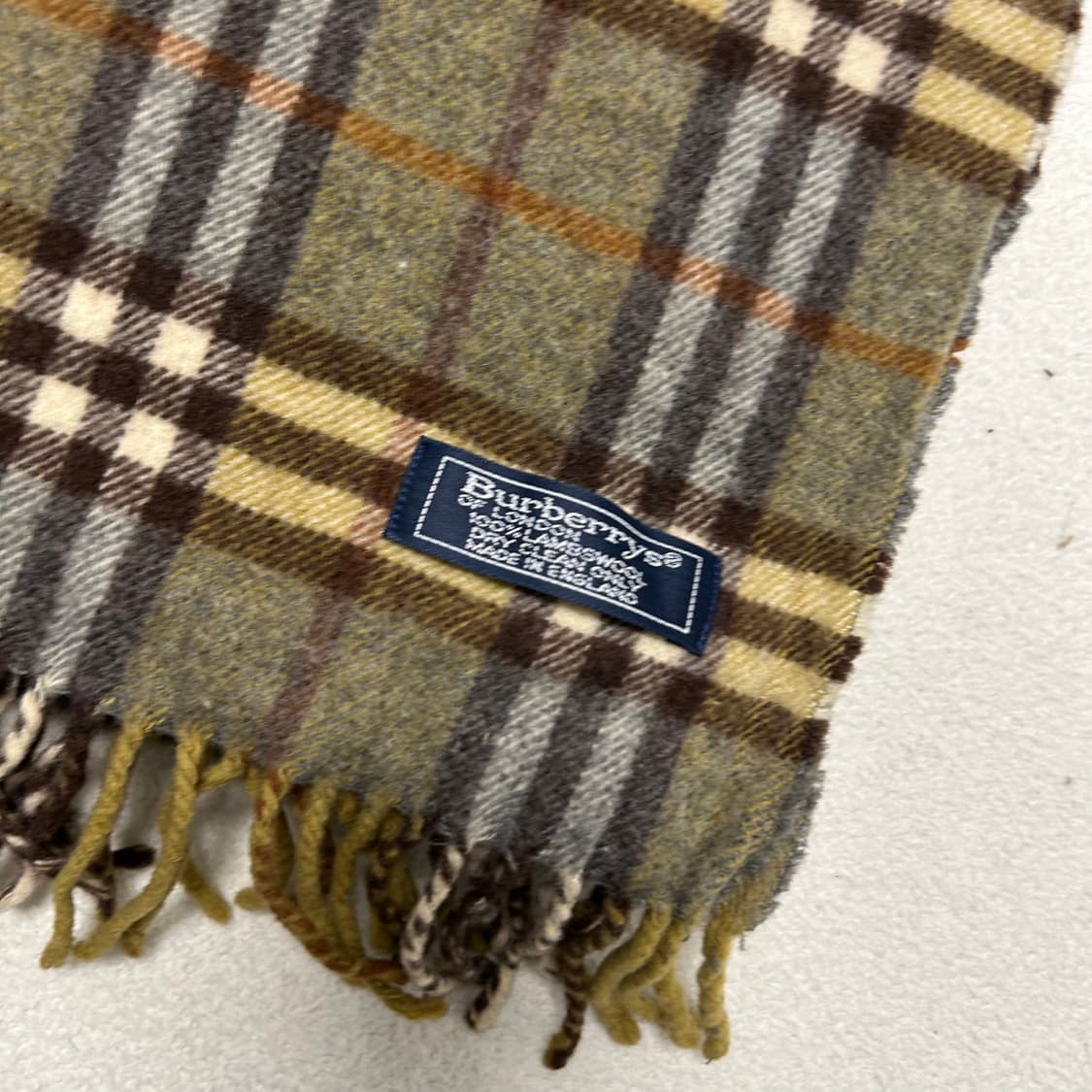 Burberry Khaki Lambswool Muffler 상품이미지6