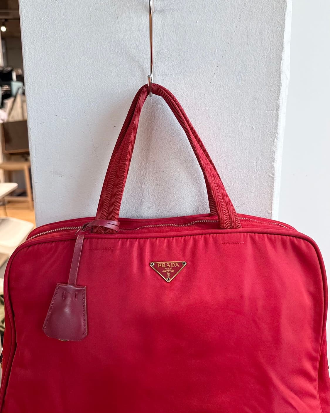 프라다 레드 리나일론 토트백 상품이미지3