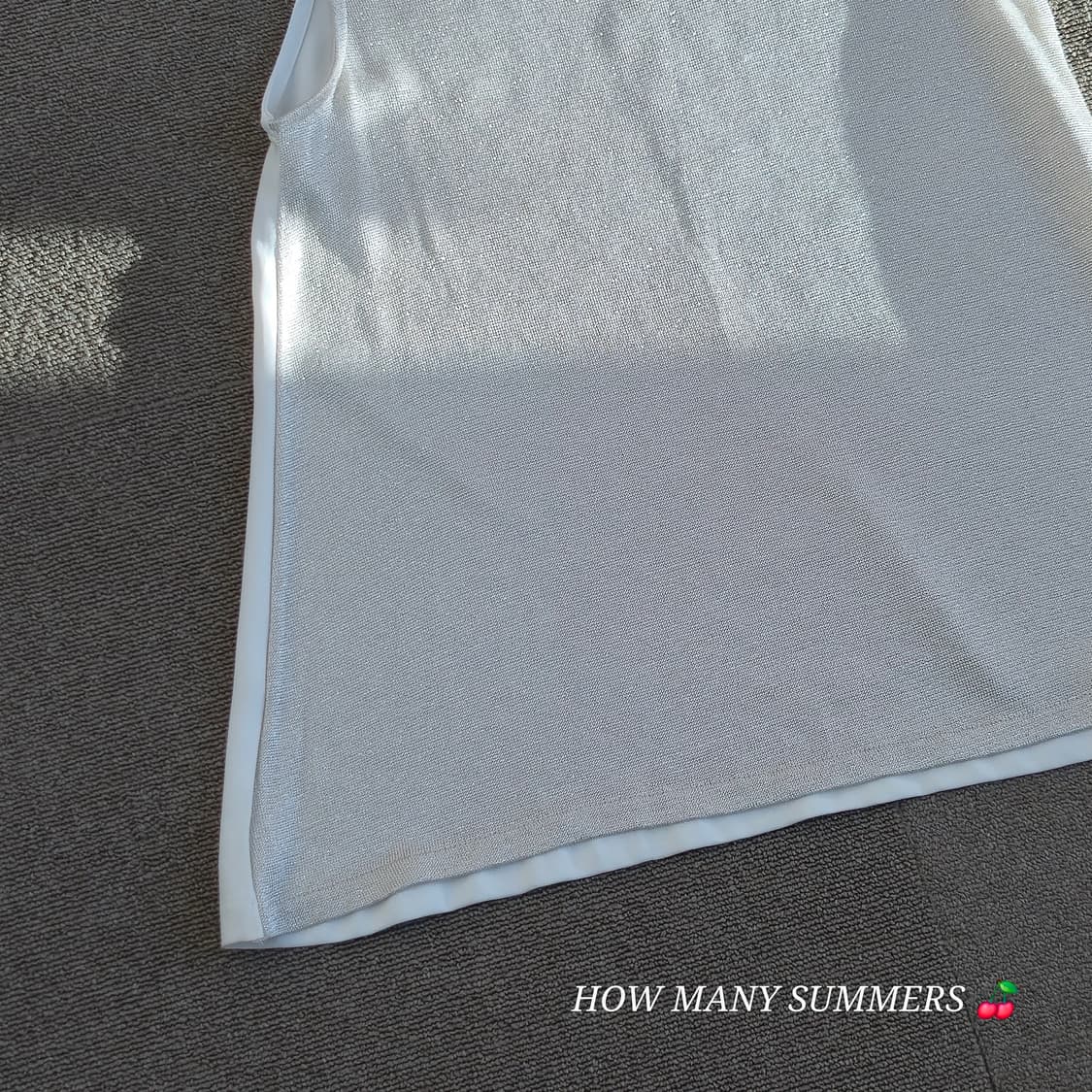 슬리브리스 글리터 아이보리/화이트 여름 상품이미지6