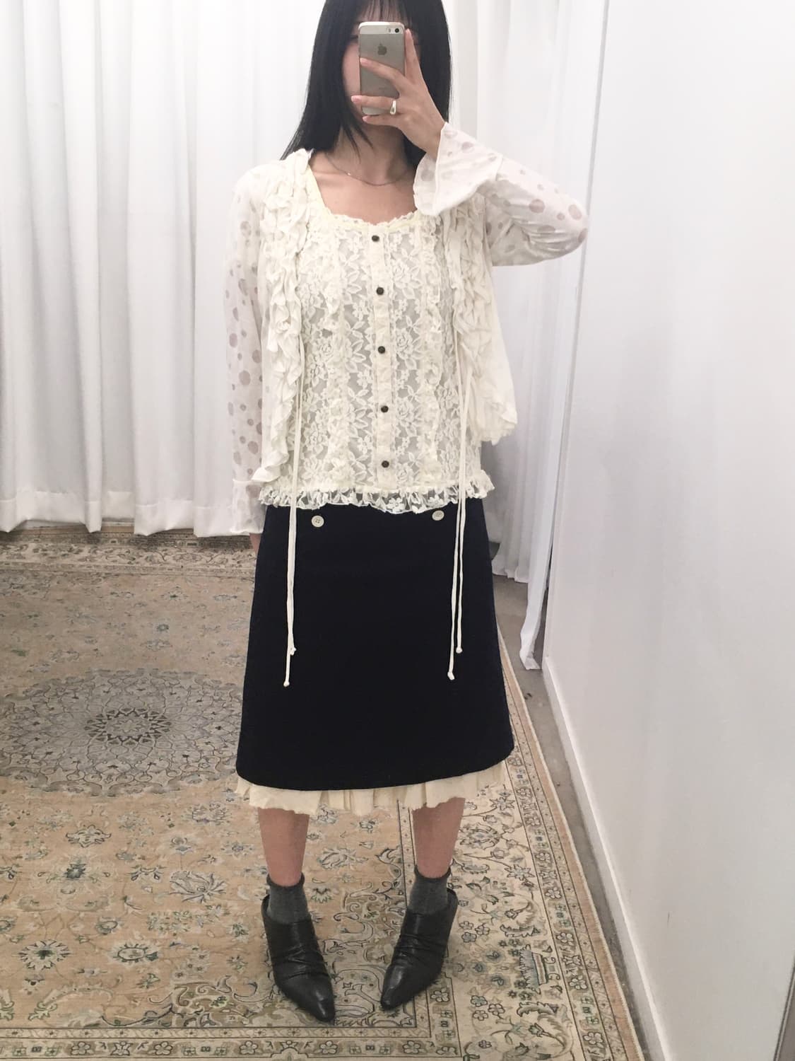 아이보리 도트 가디건 상품이미지5