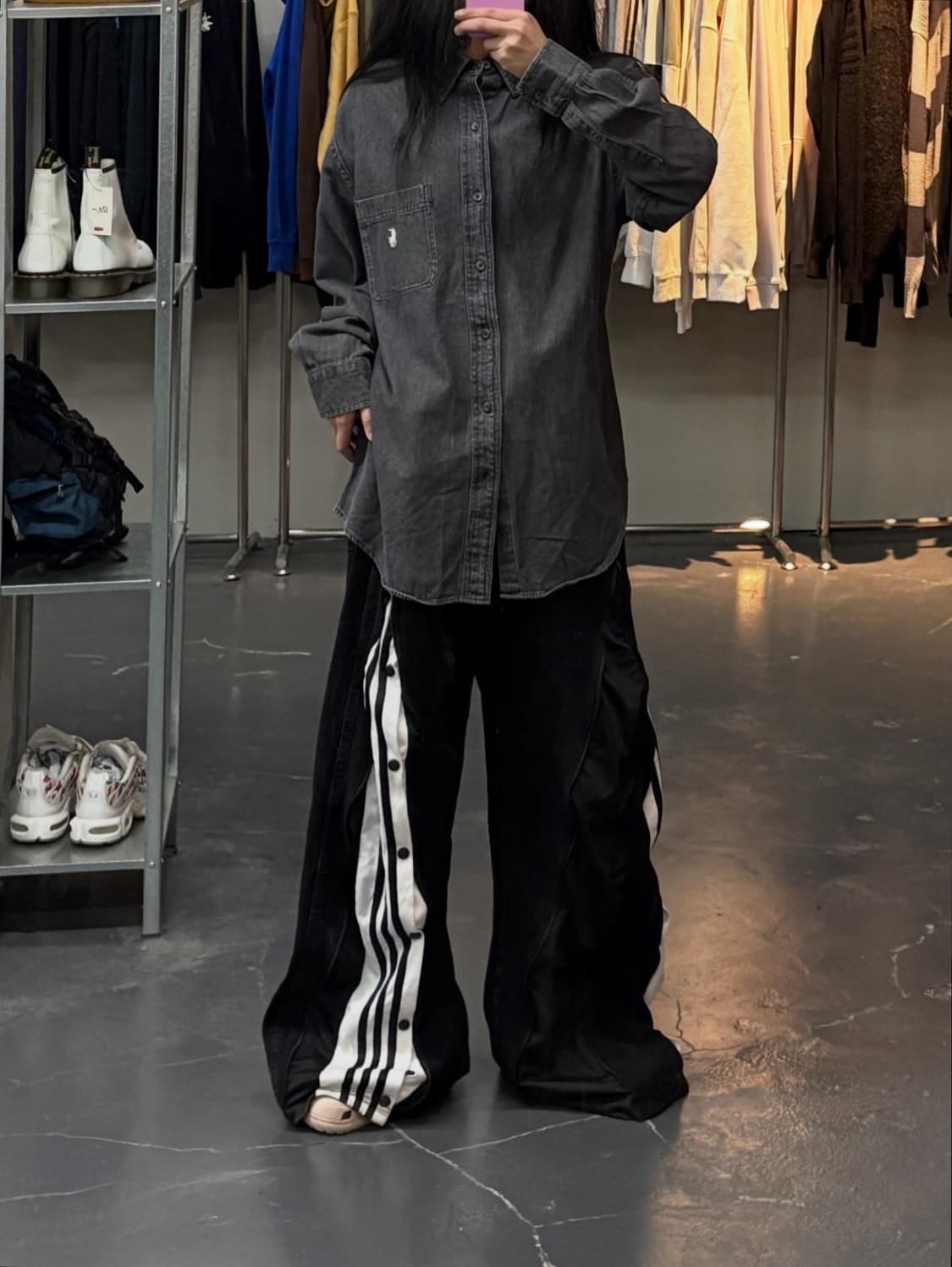 폴로랄프로렌 포니로고 흑청 데님 셔츠 A2758 상품이미지1