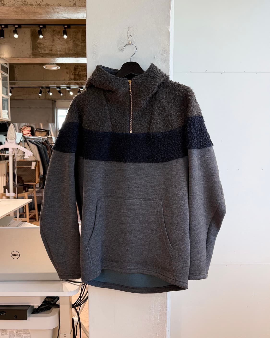 컬러 16aw 차콜 하프 집업 후디 상품이미지2