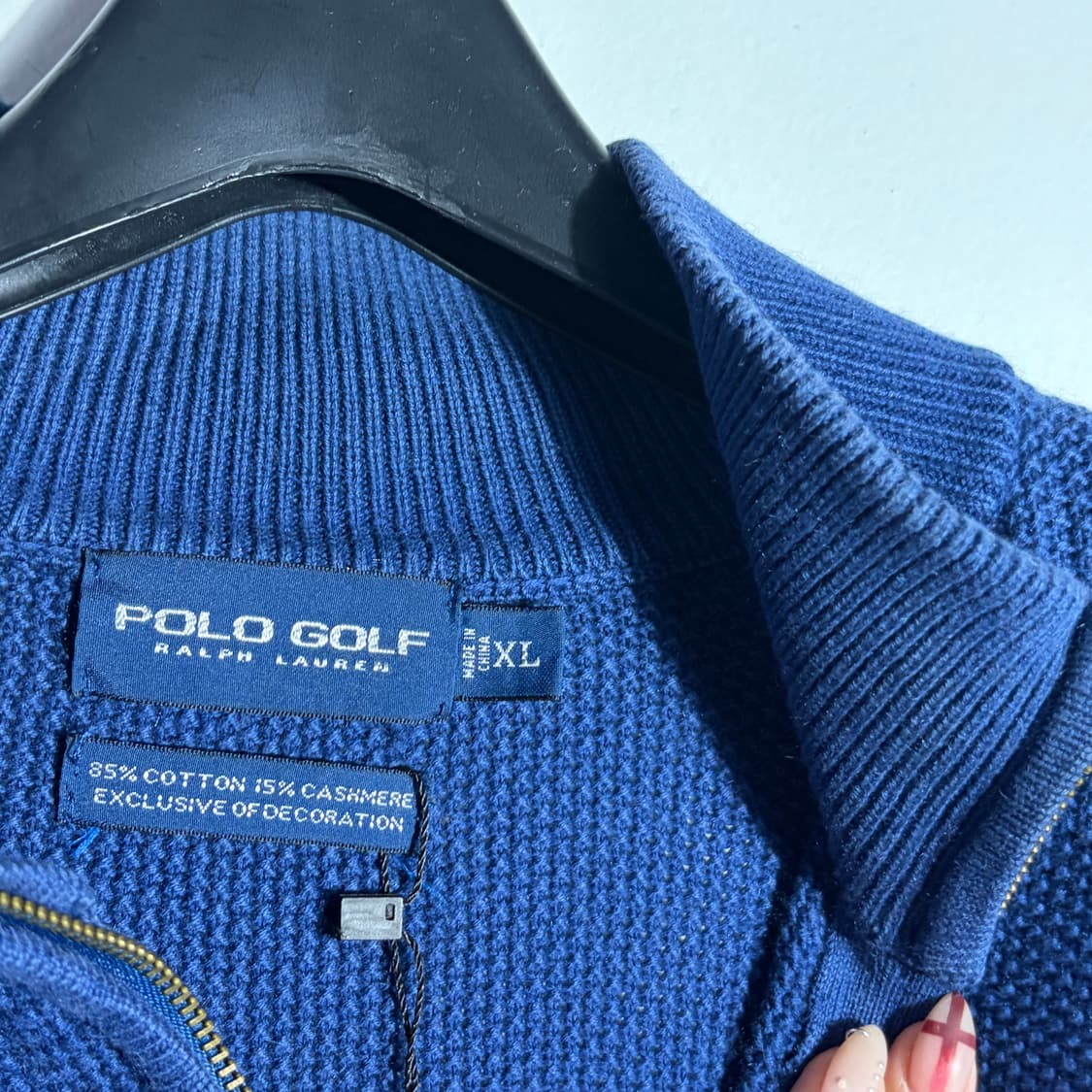 폴로 블루 반집업 니트 (무료배송) 상품이미지3