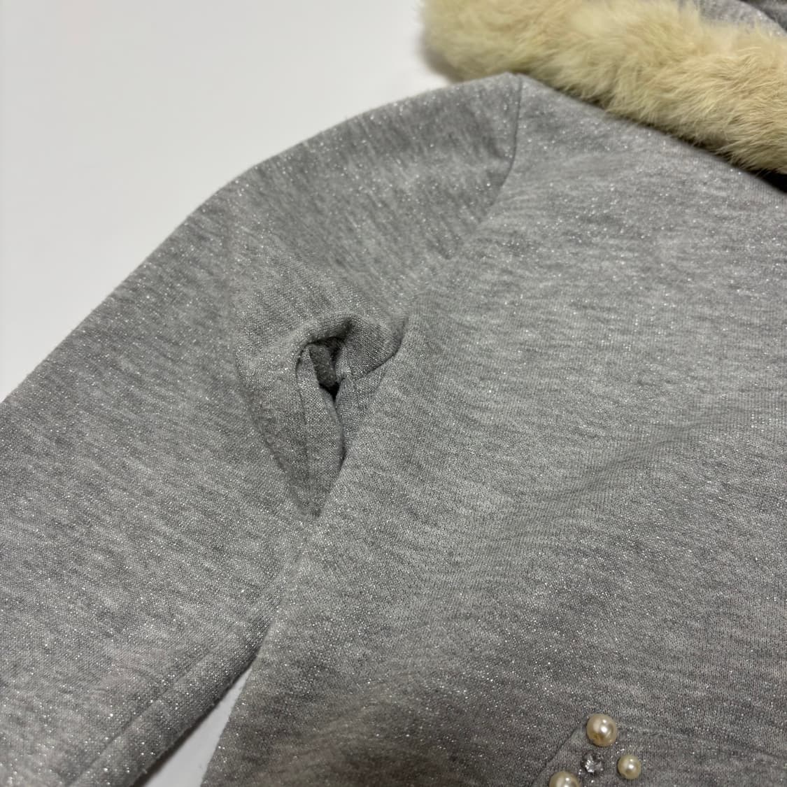 잉그니(INGNI) 글리터 펄 퍼 후드 집업 상품이미지4