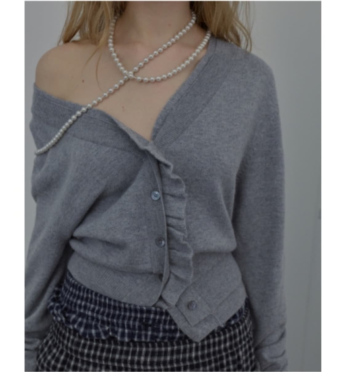 LCDC TM 더블 레이어 웨이비 가디건 상품이미지4