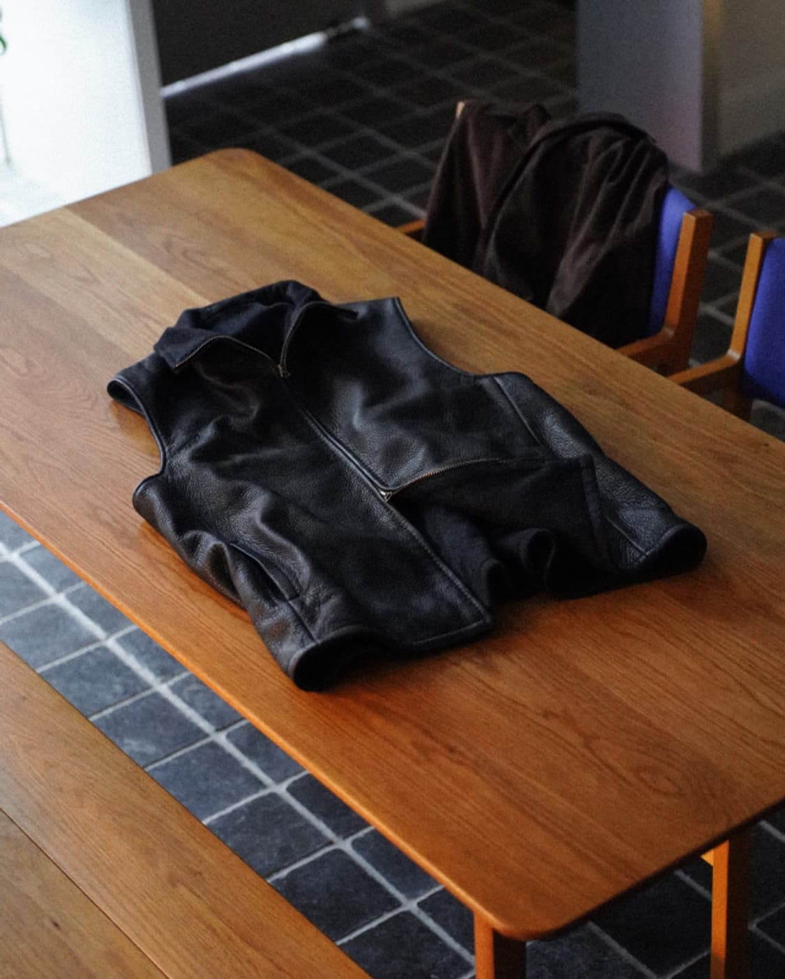 maatee 마티앤선즈 디어 레더 베스트 블랙 3 상품이미지2