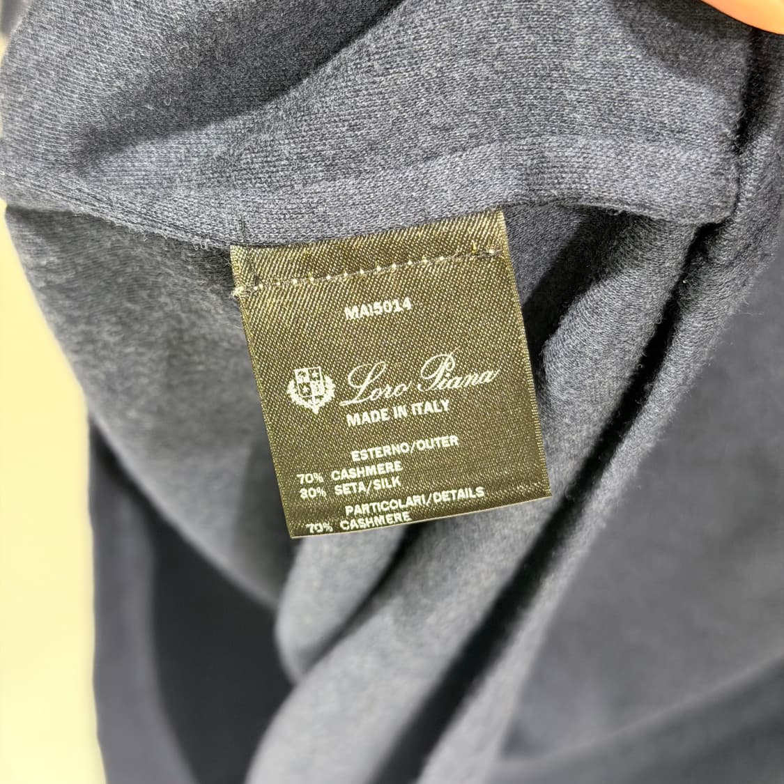 (A+/L) / 로로피아나 캐시미어 네이비 실크 반팔 상품이미지6