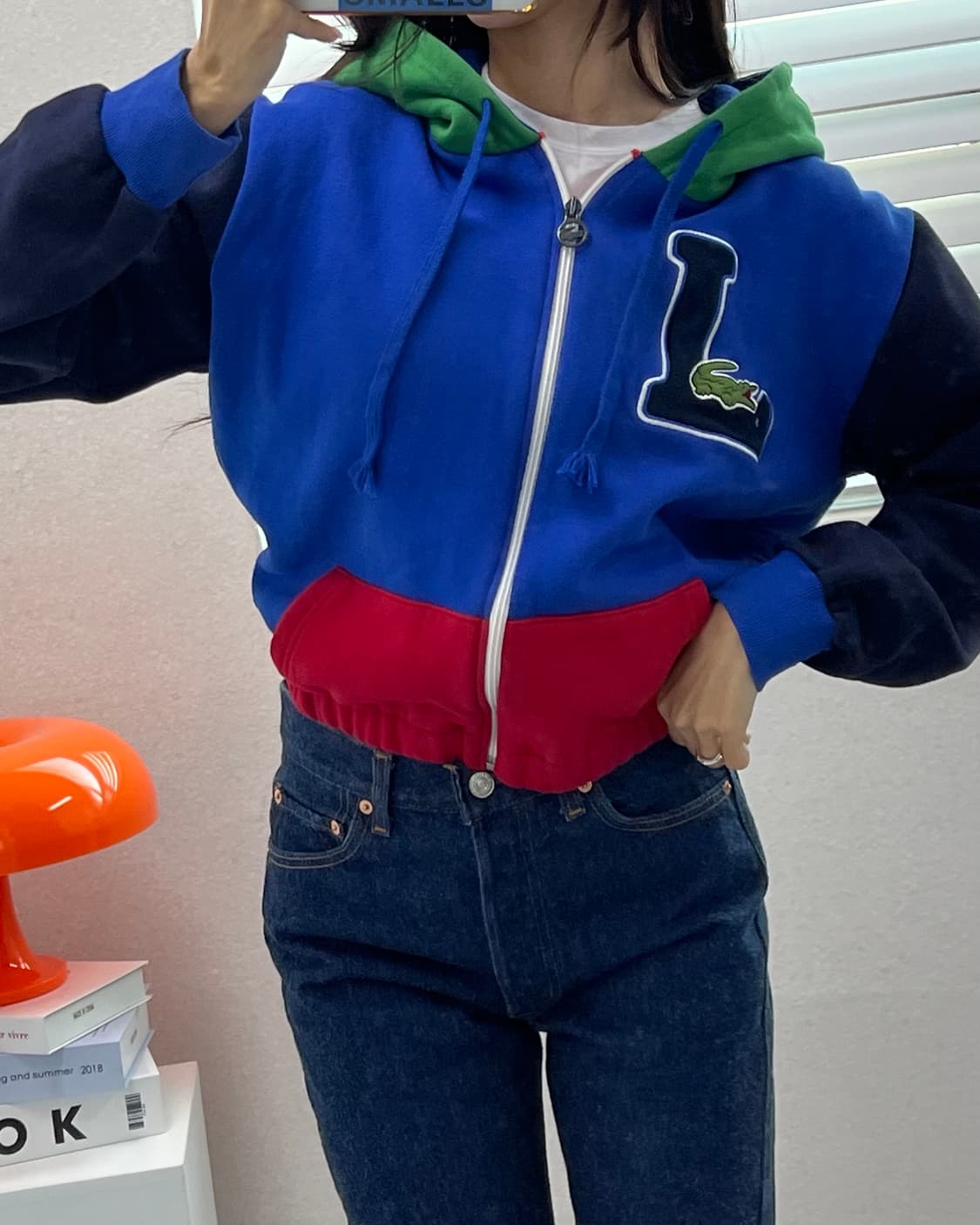 (WOMEN)라코스테 크롭 후드집업-M1478 상품이미지1