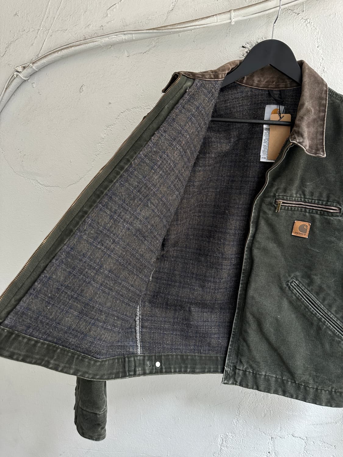 OG 00's 칼하트 J97 디트로이트 MOS 칼하트 자켓 모스그린 상품이미지7