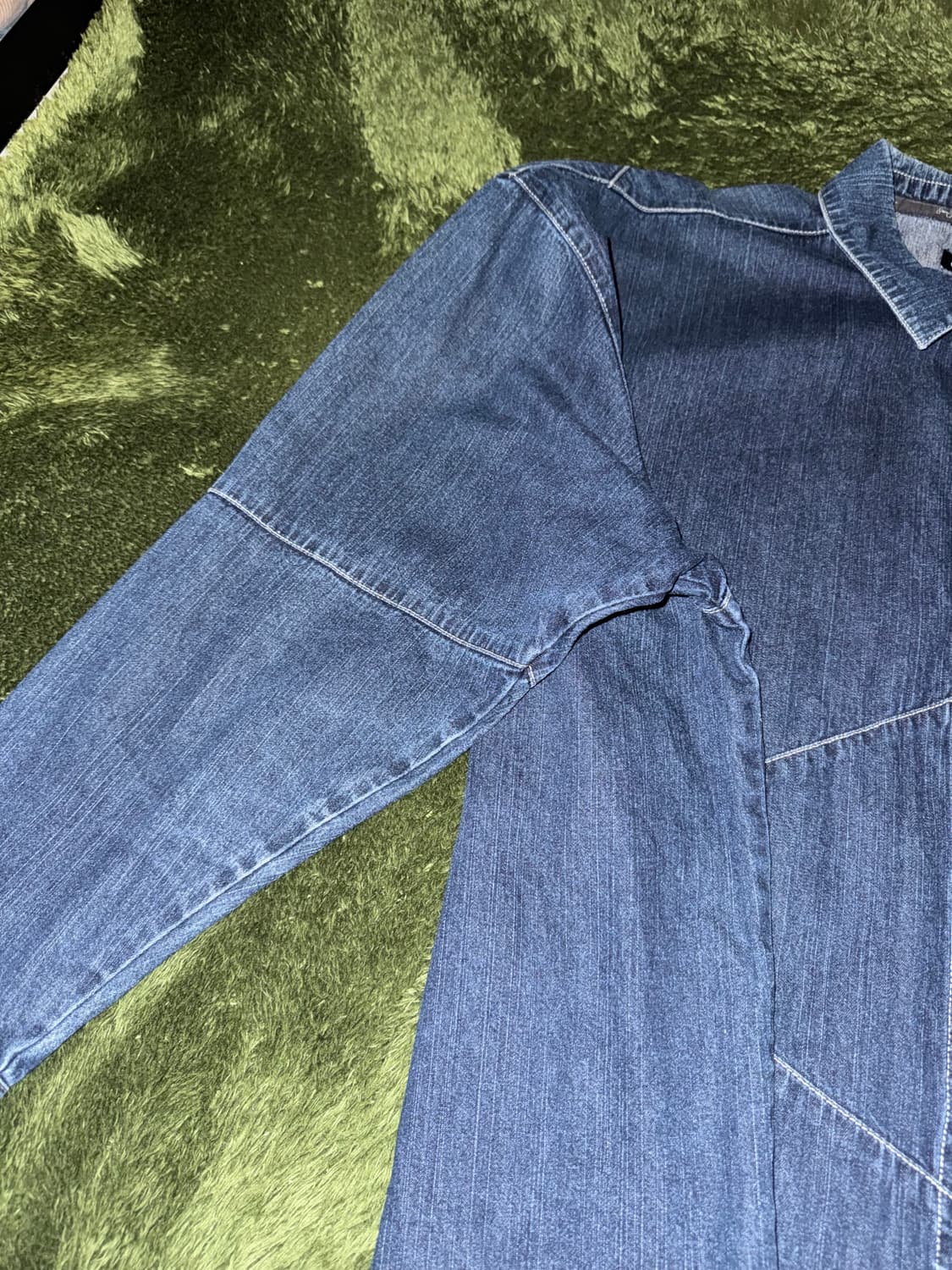 [5XL] SEAN JOHN 션존 빅사이즈 패널 컷 데님 셔츠 상품이미지4