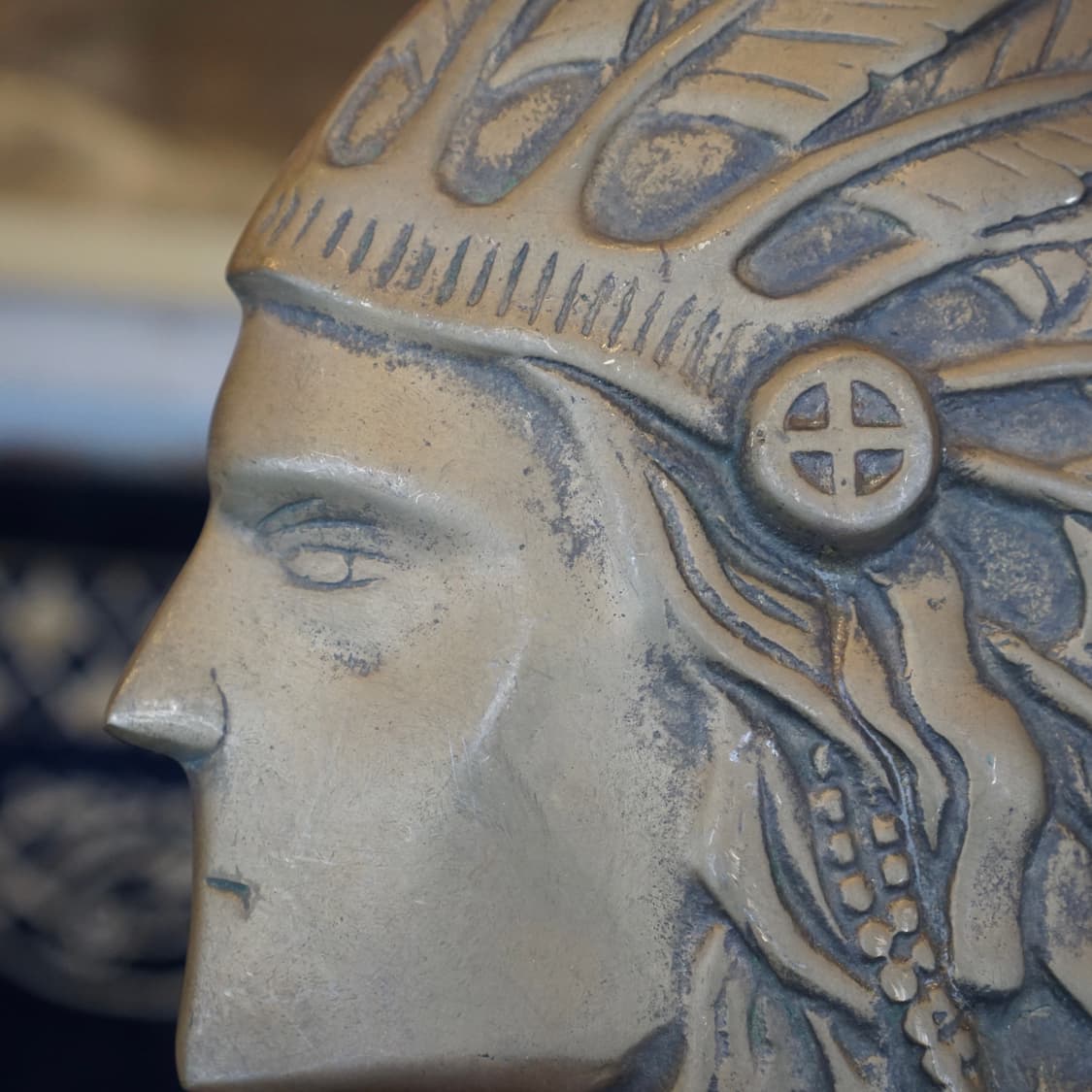 빈티지 소품 네이티브 아메리칸 황동 인디언 데코 장식 상품이미지4