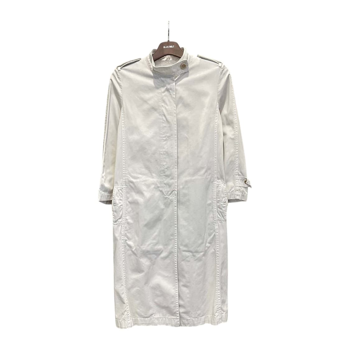 마르니 트렌치코트 버클 카라넥 히든버튼 견장 허리 벨트 디테일 화이트  상품이미지1