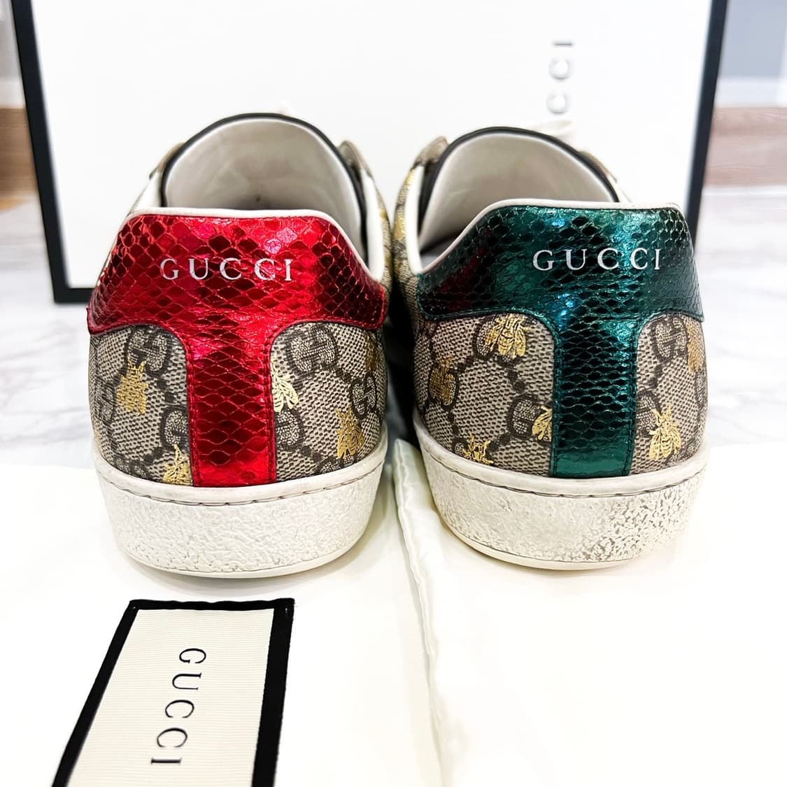 [UK8.5] 구찌 GG 에이스 수프림 꿀벌 스니커즈 상품이미지6