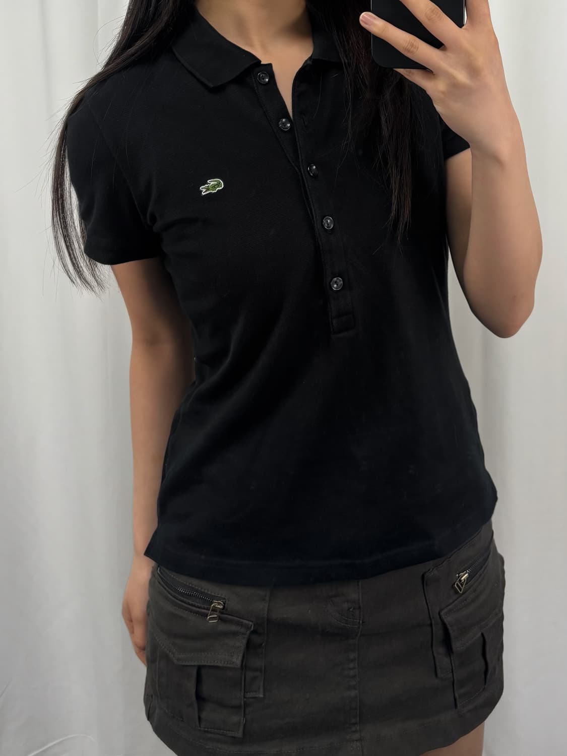 라코스테 블랙 슬림핏 반팔 PK 카라티 상품이미지3