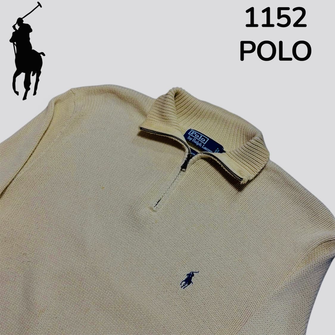 폴로 옐로우 반집업 니트 M 상품이미지4