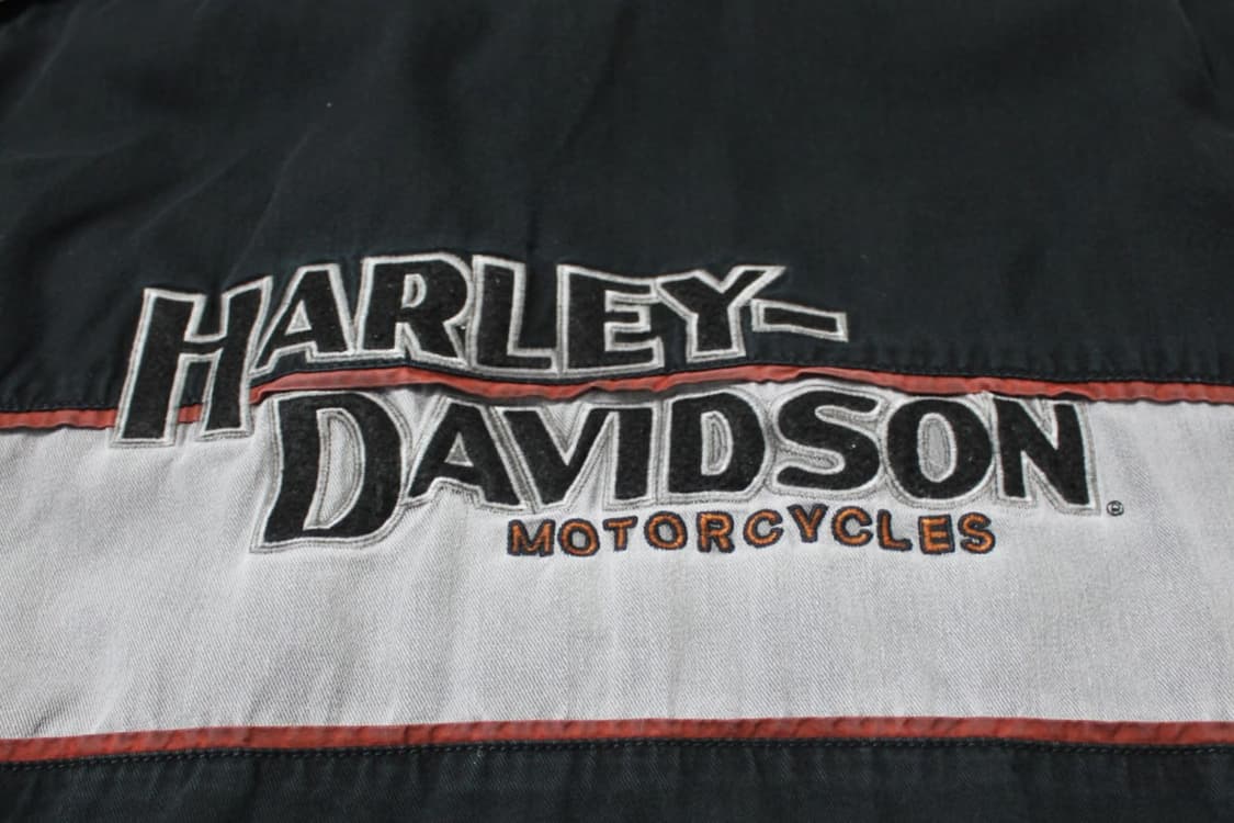Harley Davidson 백자수 레이싱 블랙 반팔 워크 셔츠 상품이미지4