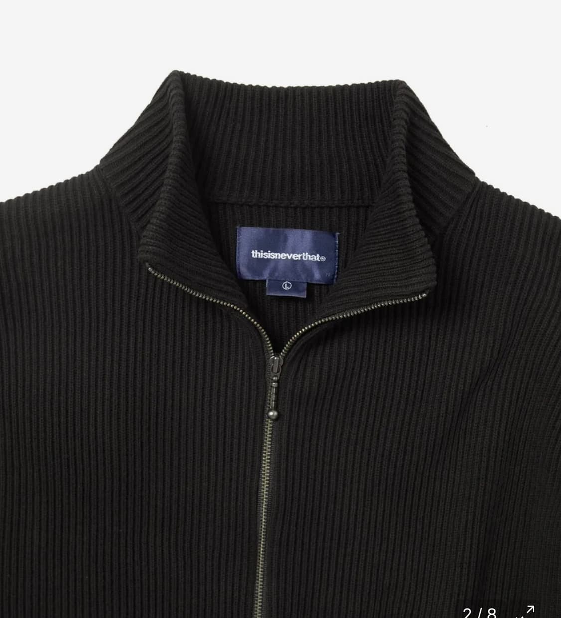 디스이즈네버댓 풀집 가디건 울집업 L 블랙 상품이미지4
