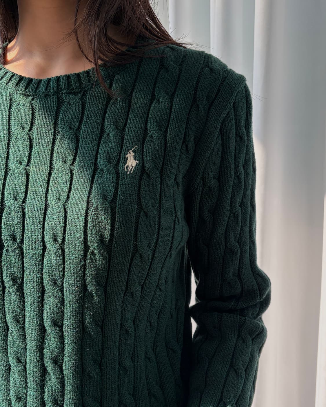 [S-M]폴로 랄프로렌 꽈배기 케이블 코튼 니트 상품이미지3