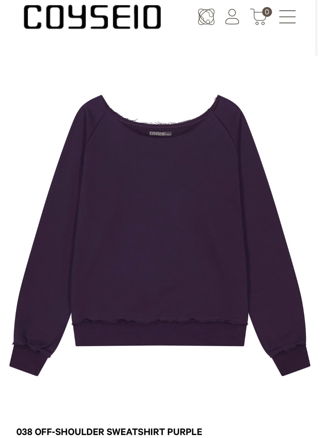 코이세이오038) Off-Shoulder Sweatshirt PP M 상품이미지1