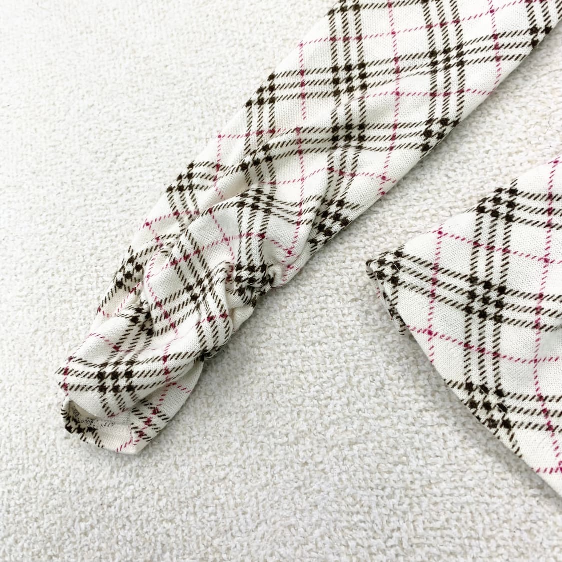 버버리 ♥ 뮤트 딸기초코 노바체크 셔링 드레이프 탑 상품이미지4