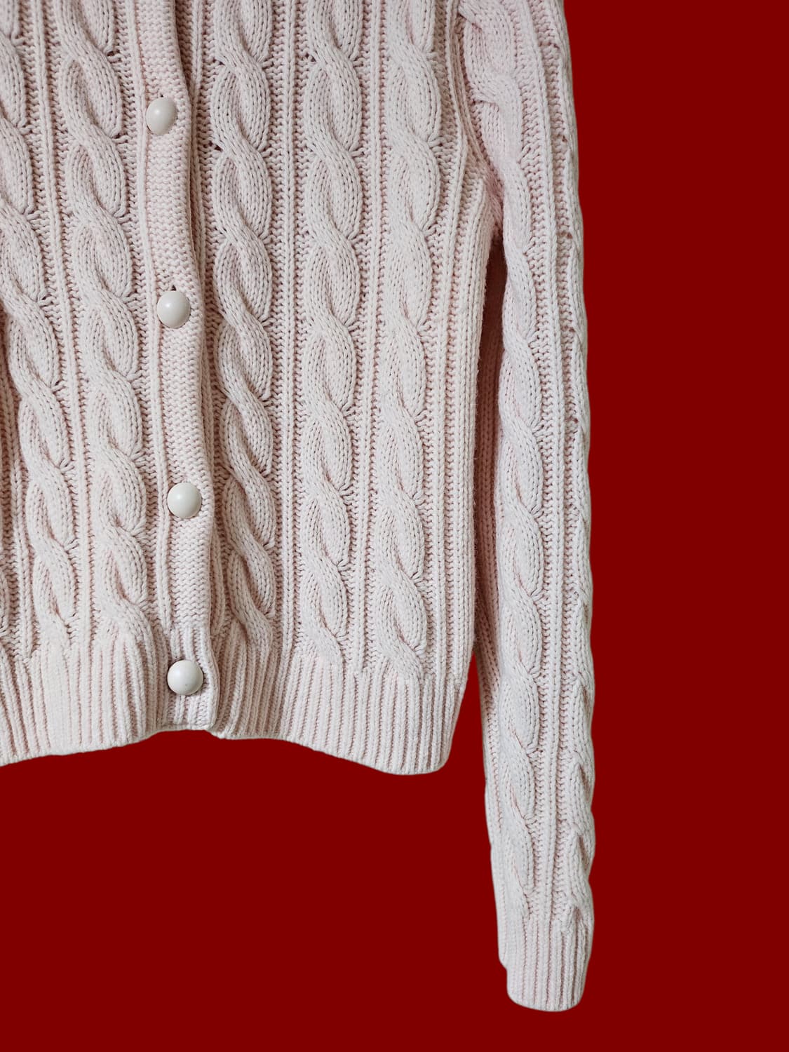 앤유 AND YOU 미착용/프림로즈 컬러 케이블 울 니트 여성가디건 55 상품이미지5