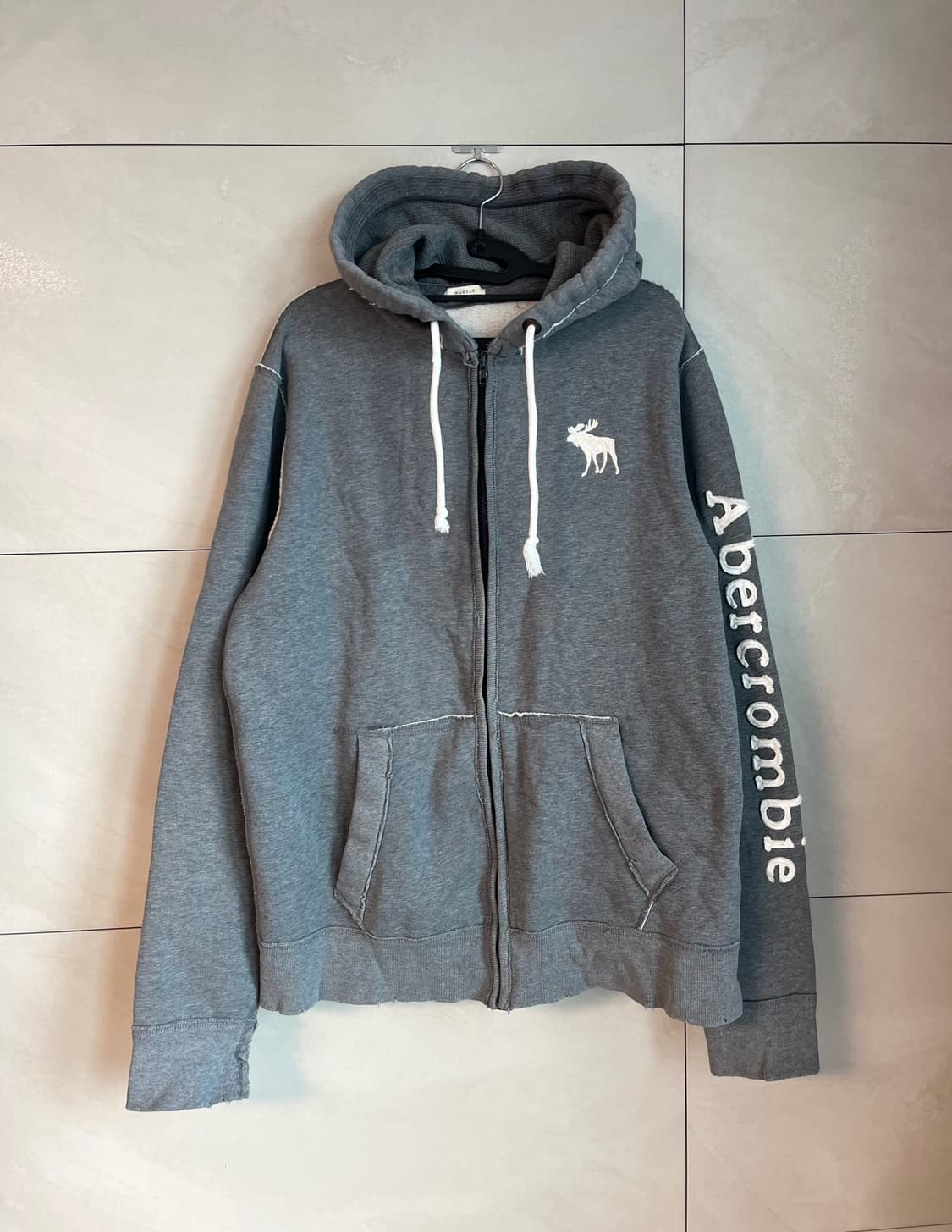 [XL] 아베크롬비 화이트 순록 후드집업 그레이 상품이미지2