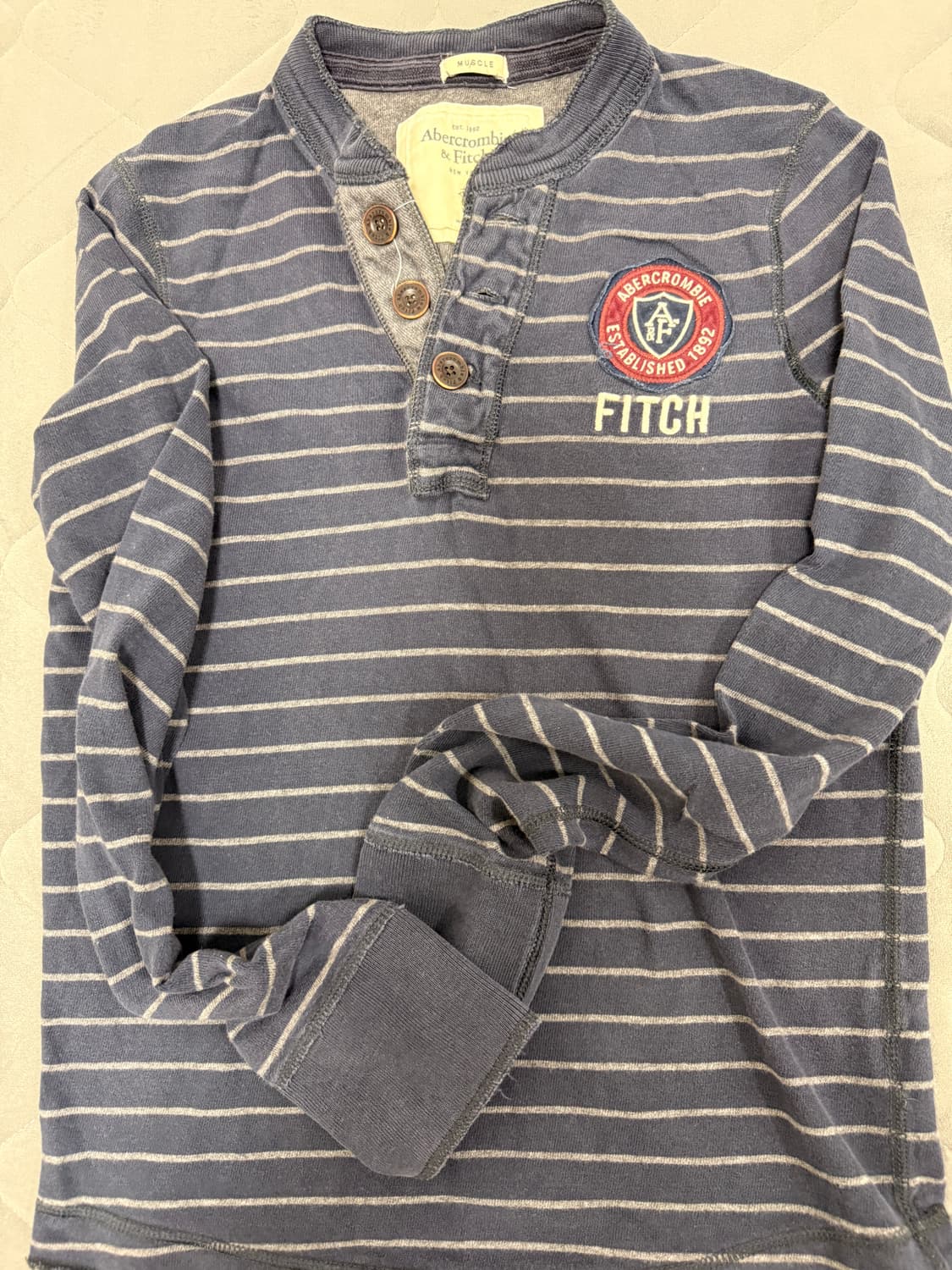 Abercrombie 스트라이프 헨리넥 셔츠  구재 상품이미지2