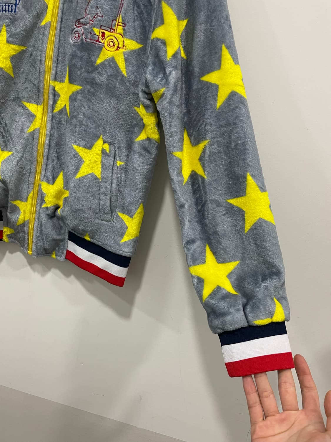 Jpn Birdie Hunt 버디헌트 스컬자수 별패턴 플리스 후드집업 상품이미지8